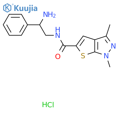 N-(2-amino-2-phenylethyl)-1,3-dimethyl-1H-thieno2,3-cpyrazole-5-carboxamide hydrochloride structure