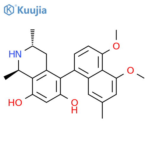 6,8-Isoquinolinediol,5-(4,5-dimethoxy-7-methyl-1-naphthalenyl)-1,2,3,4-tetrahydro-1,3-dimethyl-,(1R,3R,5S)- (9CI) structure