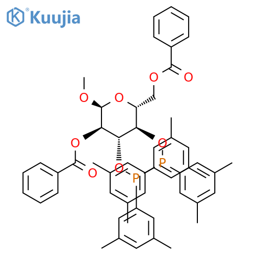 Methyl 2,6-di-O-benzoyl-3,4-di-O-bis(3,5-dimethylphenyl)phosphino-a-D-glucopyranoside structure