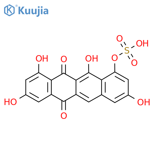 (3,8,10,12-Tetrahydroxy-6,11-dioxotetracen-1-yl) hydrogen sulfate structure