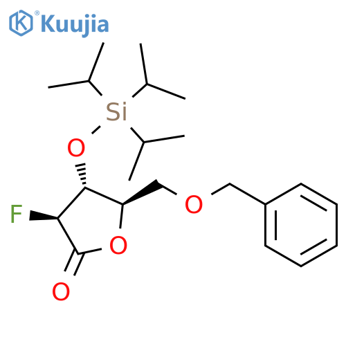 (3S,4R,5R)-5-(benzyloxymethyl)-3-fluoro-4-triisopropylsilyloxy-tetrahydrofuran-2-one structure