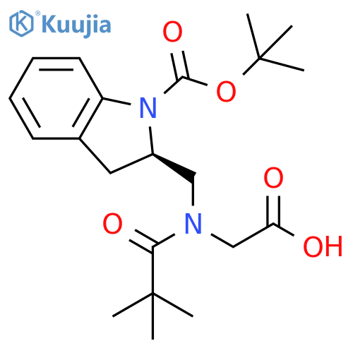 1H-Indole-1-carboxylic acid, 2-[[(carboxymethyl)(2,2-dimethyl-1-oxopropyl)amino]methyl]-2,3-dihydro-, 1-(1,1-dimethylethyl) ester, (R)- (9CI) structure