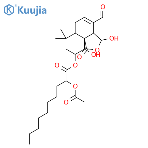 Decanoic acid,2-(acetyloxy)-,(3S,3aS,6aS,9S,10R,10aR)-4-formyl-3,3a,6,6a,7,8,9,10-octahydro-3,10-dihydroxy-7,7-dimethyl-1-oxo-1H-naphtho[1,8a-c]furan-9-ylester, (2R)- structure
