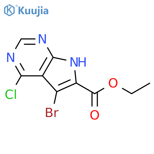 ethyl 5-bromo-4-chloro-7H-pyrrolo[2,3-d]pyrimidine-6-carboxylate structure
