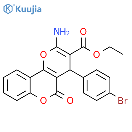 ethyl 2-amino-4-(4-bromophenyl)-5-oxo-4H,5H-pyrano[3,2-c]chromene-3-carboxylate structure