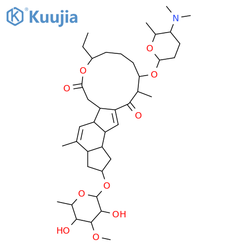 1H-as-Indaceno[3,2-d]oxacyclododecin-7,15-dione, 2-[(6-deoxy-3-O-methyl-α-L-mannopyranosyl)oxy]-13-[[(2R,5S,6R)-5-(dimethylamino)tetrahydro-6-methyl-2H-pyran-2-yl]oxy]-9-ethyl-2,3,3a,5a,5b,6,9,10,11,12,13,14,16a,16b-tetradecahydro-4,14-dimethyl-, (2S,3aR,5aS,5bS,9S,13S,14R,16aS,16bS)- structure