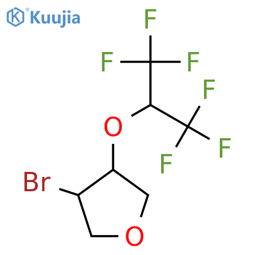 3-bromo-4-(1,1,1,3,3,3-hexafluoropropan-2-yl)oxyoxolane structure