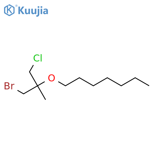 1-(1-bromo-3-chloro-2-methylpropan-2-yl)oxyheptane structure