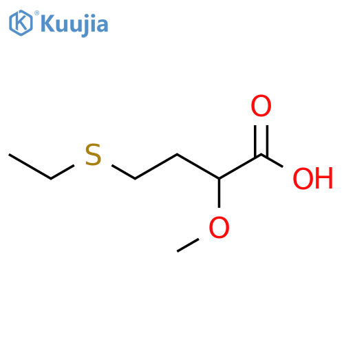 4-(ethylsulfanyl)-2-methoxybutanoic acid structure