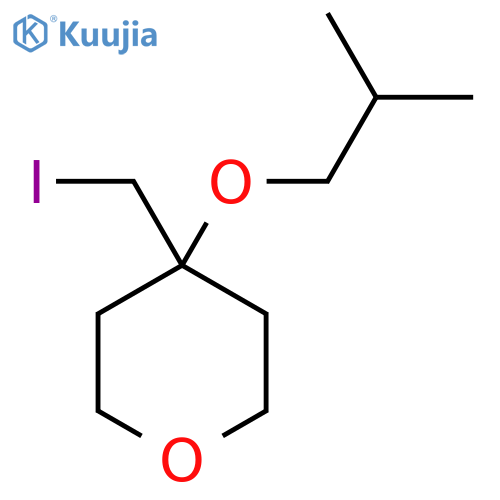 4-(Iodomethyl)-4-(2-methylpropoxy)oxane structure