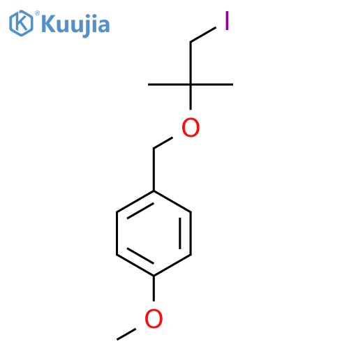 1-{(1-iodo-2-methylpropan-2-yl)oxymethyl}-4-methoxybenzene structure