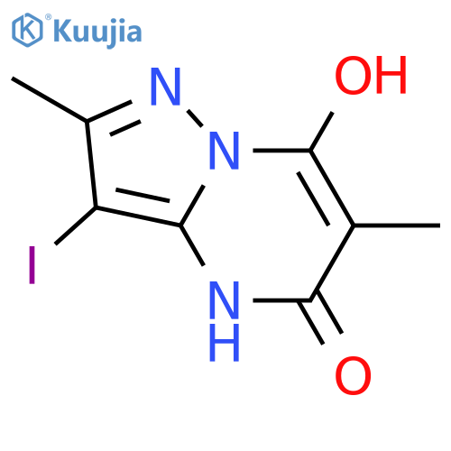 7-hydroxy-3-iodo-2,6-dimethyl-4H,5H-pyrazolo1,5-apyrimidin-5-one structure
