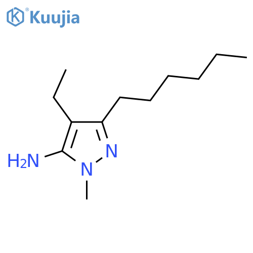 4-ethyl-3-hexyl-1-methyl-1H-pyrazol-5-amine structure