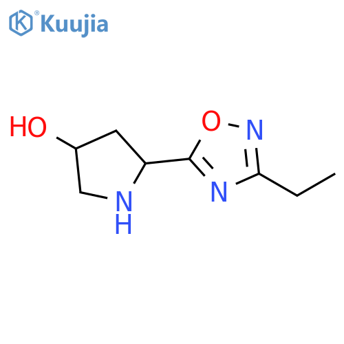 5-(3-ethyl-1,2,4-oxadiazol-5-yl)pyrrolidin-3-ol structure