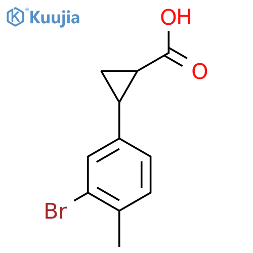 2-(3-bromo-4-methylphenyl)cyclopropane-1-carboxylic acid structure