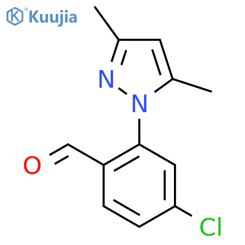 4-chloro-2-(3,5-dimethyl-1H-pyrazol-1-yl)benzaldehyde structure