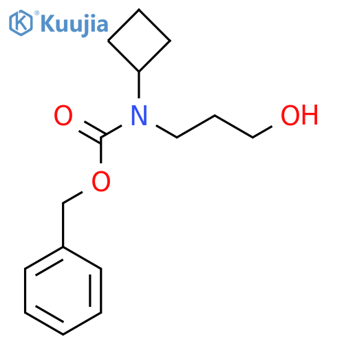 benzyl N-cyclobutyl-N-(3-hydroxypropyl)carbamate structure