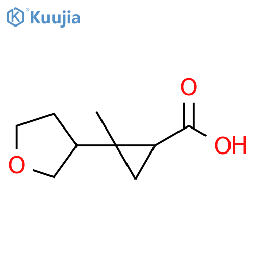 2-methyl-2-(oxolan-3-yl)cyclopropane-1-carboxylic acid, Mixture of diastereomers structure