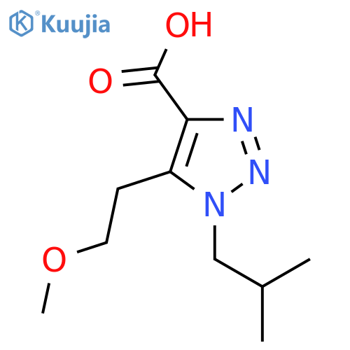 5-(2-methoxyethyl)-1-(2-methylpropyl)-1H-1,2,3-triazole-4-carboxylic acid structure