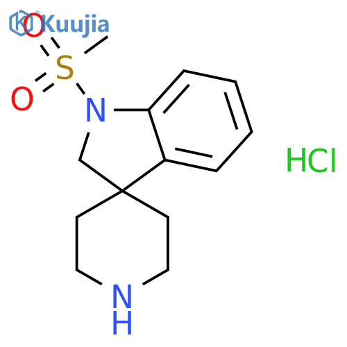 1-methanesulfonyl-1,2-dihydrospiro[indole-3,4'-piperidine] hydrochloride structure