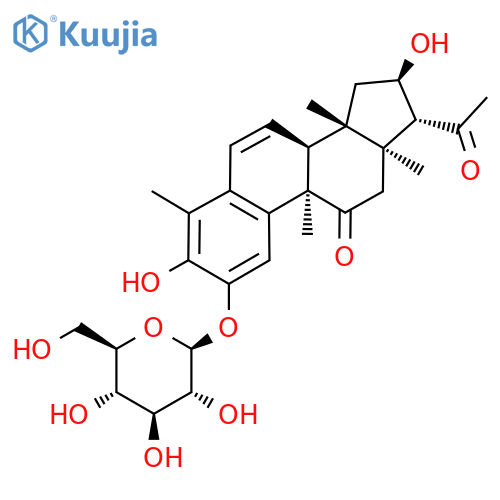 (8S,9R,13R,14S,16R,17R)-17-Acetyl-3,16-dihydroxy-4,9,13,14-tetramethyl-2-[(2S,3R,4S,5S,6R)-3,4,5-trihydroxy-6-(hydroxymethyl)oxan-2-yl]oxy-12,15,16,17-tetrahydro-8H-cyclopenta[a]phenanthren-11-one structure