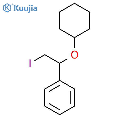 1-(cyclohexyloxy)-2-iodoethylbenzene structure