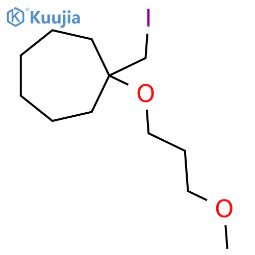 1-(iodomethyl)-1-(3-methoxypropoxy)cycloheptane structure