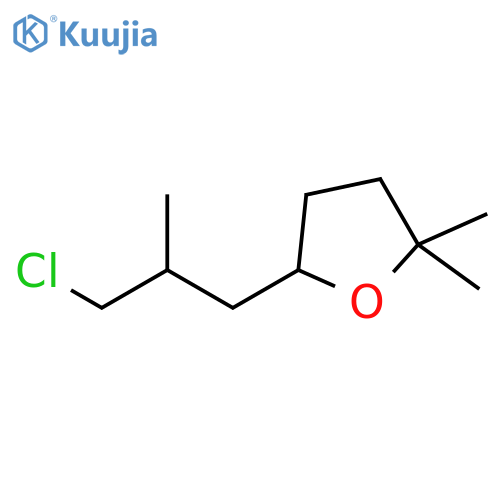 Furan, 5-(3-chloro-2-methylpropyl)tetrahydro-2,2-dimethyl- structure