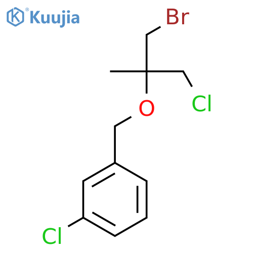 1-{(1-bromo-3-chloro-2-methylpropan-2-yl)oxymethyl}-3-chlorobenzene structure