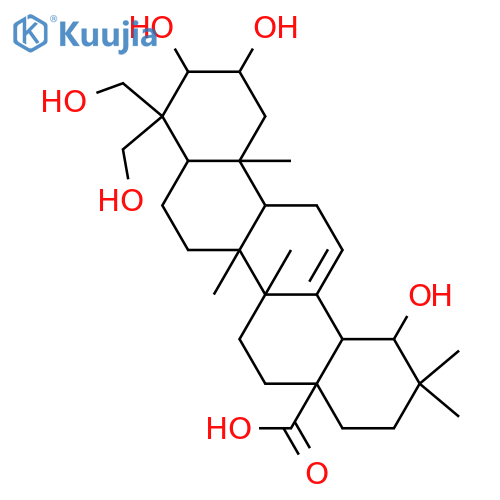 Olean-12-en-28-oic acid, 2,3,19,23,24-pentahydroxy-, (2α,3α,19α)- (9CI) structure