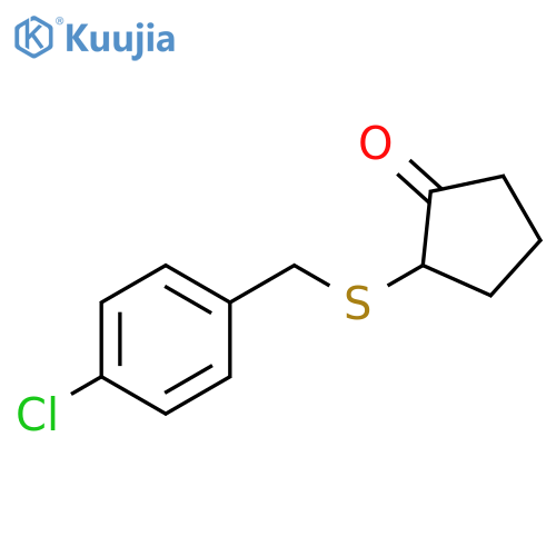 Cyclopentanone, 2-[[(4-chlorophenyl)methyl]thio]- structure