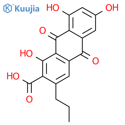 2-Anthracenecarboxylicacid, 9,10-dihydro-1,6,8-trihydroxy-9,10-dioxo-3-propyl- structure