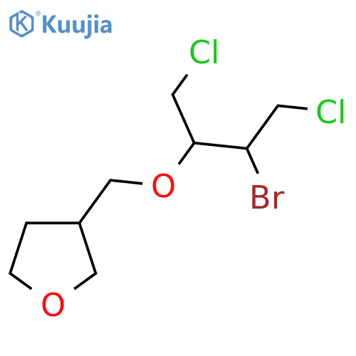 3-{(3-bromo-1,4-dichlorobutan-2-yl)oxymethyl}oxolane structure