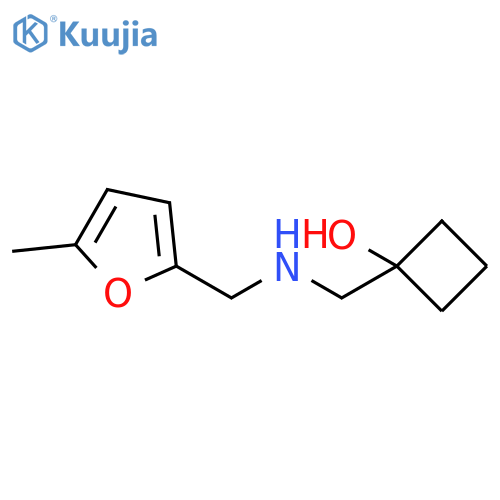 1-({[(5-methylfuran-2-yl)methyl]amino}methyl)cyclobutan-1-ol structure