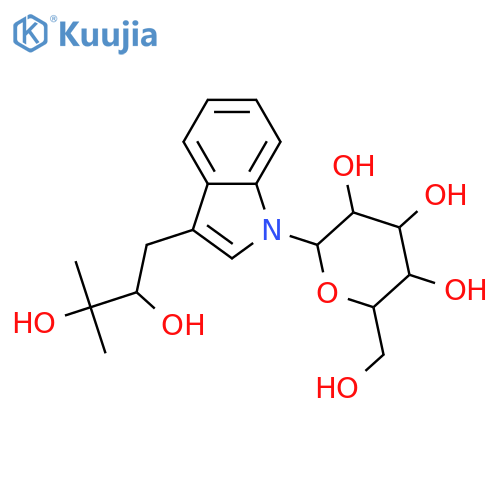 2,3-Butanediol, 1-(1-β-D-glucopyranosyl-1H-indol-3-yl)-3-methyl-, (-)- structure