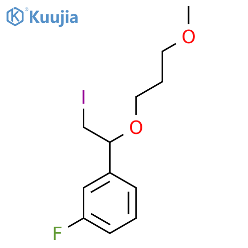 1-fluoro-3-2-iodo-1-(3-methoxypropoxy)ethylbenzene structure