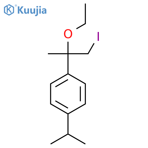 1-(2-ethoxy-1-iodopropan-2-yl)-4-(propan-2-yl)benzene structure