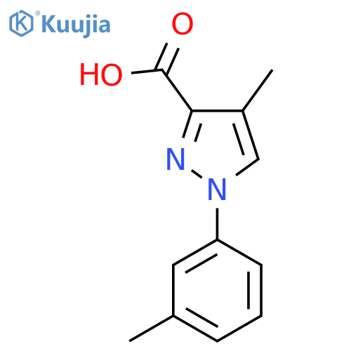 4-methyl-1-(3-methylphenyl)-1H-pyrazole-3-carboxylic acid structure