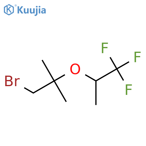 2-(1-bromo-2-methylpropan-2-yl)oxy-1,1,1-trifluoropropane structure