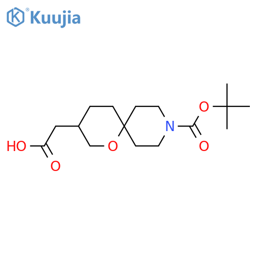 2-{9-[(tert-butoxy)carbonyl]-1-oxa-9-azaspiro[5.5]undecan-3-yl}acetic acid structure