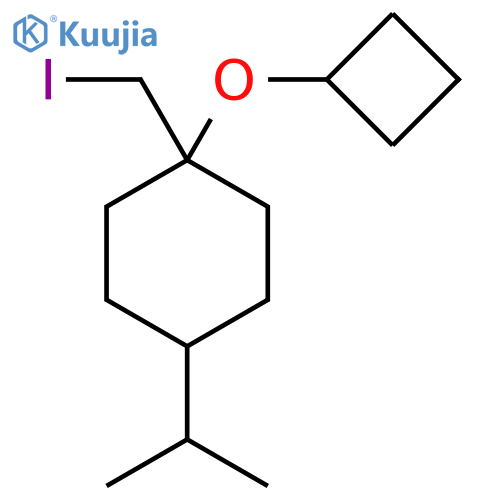 1-cyclobutoxy-1-(iodomethyl)-4-(propan-2-yl)cyclohexane structure