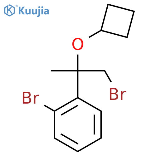 1-bromo-2-(1-bromo-2-cyclobutoxypropan-2-yl)benzene structure