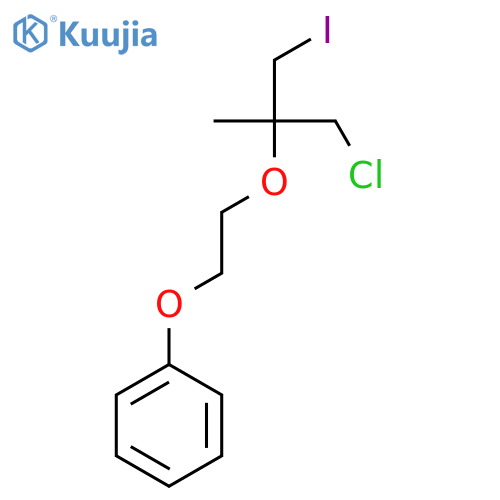 {2-(1-chloro-3-iodo-2-methylpropan-2-yl)oxyethoxy}benzene structure