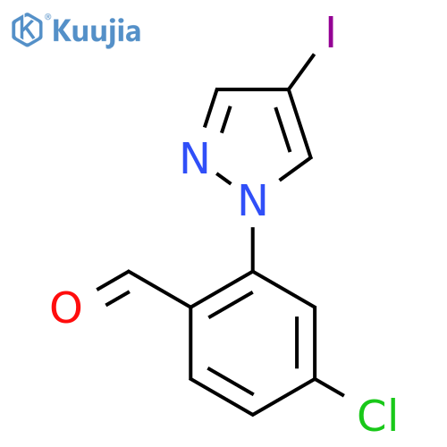 4-Chloro-2-(4-iodo-1H-pyrazol-1-yl)benzaldehyde structure