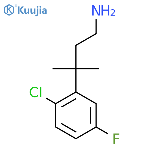 3-(2-chloro-5-fluorophenyl)-3-methylbutan-1-amine structure