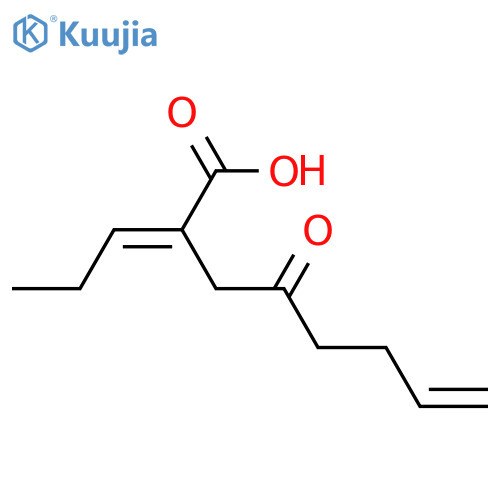 4-Oxo-2-propylidene-7-octenoic acid; (E)-form structure