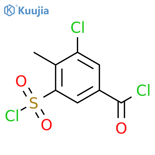 3-chloro-5-(chlorosulfonyl)-4-methylbenzoyl chloride structure