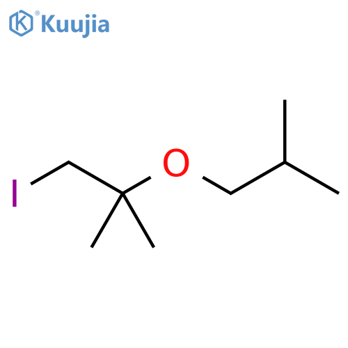 1-iodo-2-methyl-2-(2-methylpropoxy)propane structure