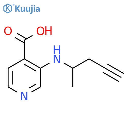 3-(pent-4-yn-2-yl)aminopyridine-4-carboxylic acid structure