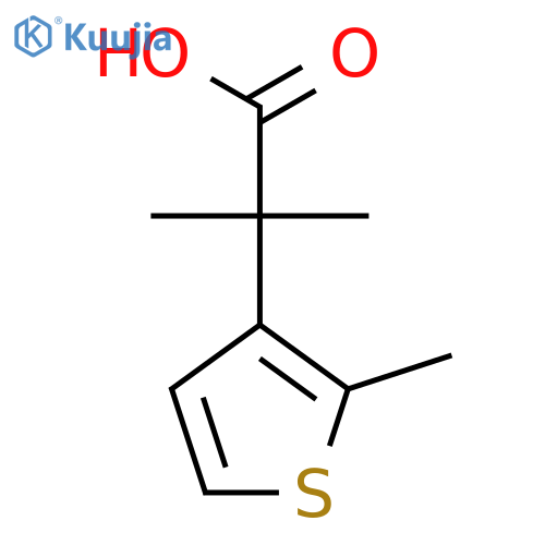 2-Methyl-2-(2-methylthiophen-3-yl)propanoic acid structure